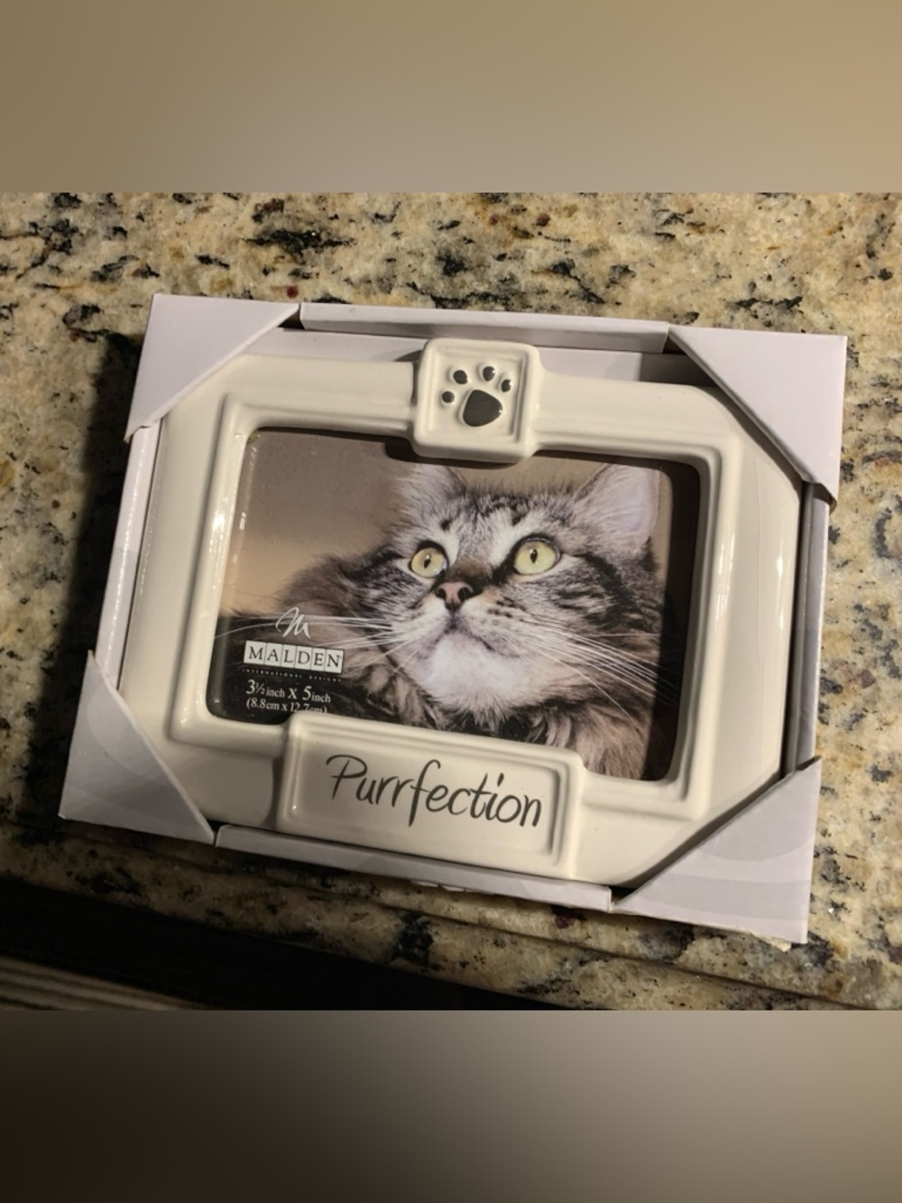 Malden Purrfection Cat Photo Frame - Cream